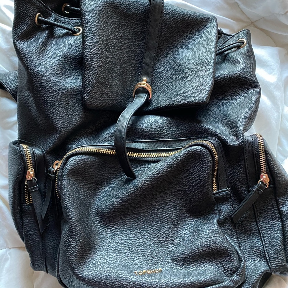 Black and Gold Topshop Trendy Backpack